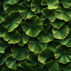 Fototapeta premium Seamless Pattern of Fresh Ginkgo Leaves in a Repetitive Arrangement