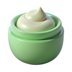 Vegan natural cream jar 3d illustration isolated. Self skin care concept
