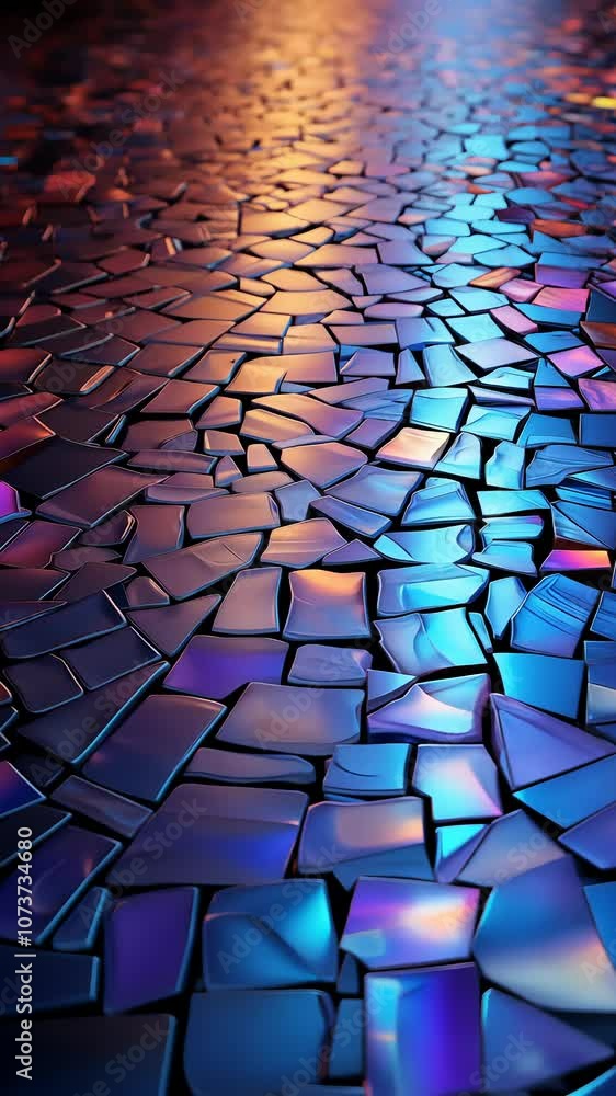 Aufkleber colorful glass shards in motion display mesmerizing light reflections and patterns
