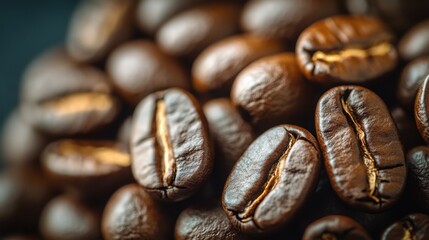 Close-Up Image of Isolated Coffee Beans, Perfect for Food Photography and Marketing Use