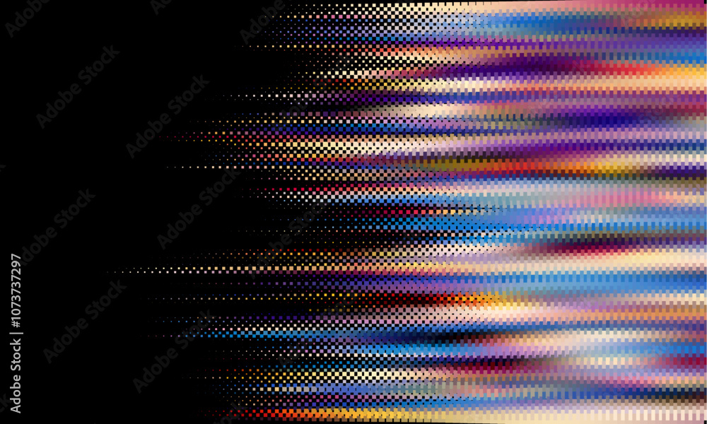 Aufkleber Abstract halftone dotted digital technology wide background with futuristic neon light and faded effect. Cyberpunk and retrowave design for technology