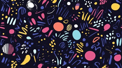 Fototapeta premium Abstract flat doodle pattern design background