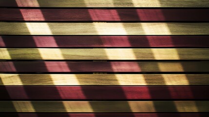 Obraz premium Sun-drenched wooden slats create a warm, inviting glow, ideal for evoking natural charm, rustic vibes, and serene spaces in creative projects