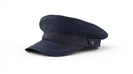 Police flat cap on a white background 3D illustration