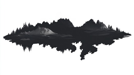 Obraz premium Lowland map silhouette illustration in grey tones