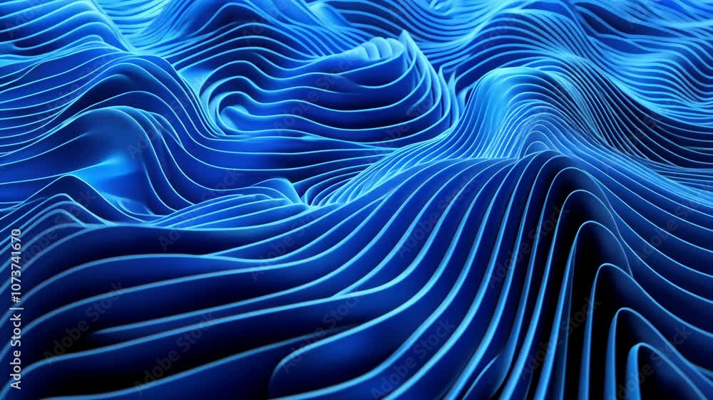 Poster abstract blue waves create a mesmerizing pattern