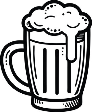 recommend clip art: sketch line art beer glass, beer glass bottle icon symbol vector illustration