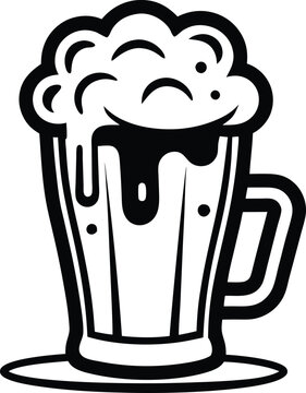 recommend clip art: sketch line art beer glass, beer glass bottle icon symbol vector illustration