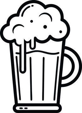 recommend clip art: sketch line art beer glass, beer glass bottle icon symbol vector illustration