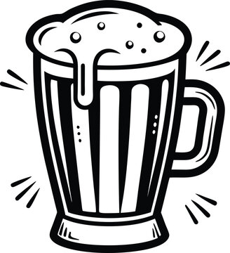 recommend clip art: sketch line art beer glass, beer glass bottle icon symbol vector illustration