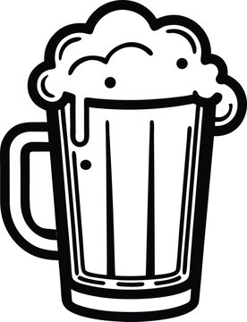 recommend clip art: sketch line art beer glass, beer glass bottle icon symbol vector illustration