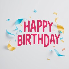 Happy Birthday Vector Template Design Illustration text