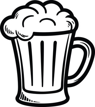 recommend clip art: sketch line art beer glass, beer glass bottle icon symbol vector illustration