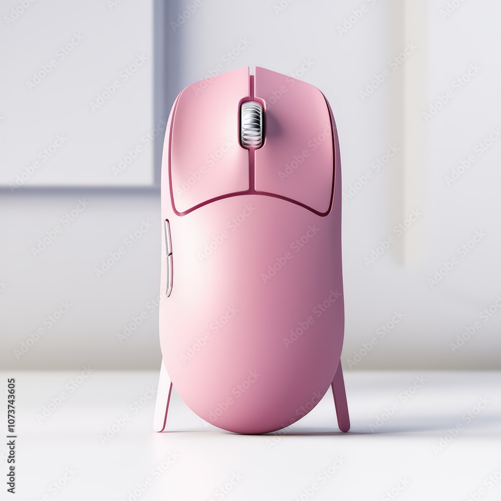 Aufkleber stylish 3d render of a pink computer mouse on a bright white surface featuring sleek design and mode