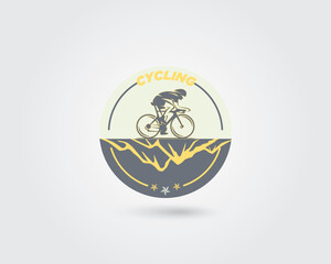 Modern Creative Unique Cycling Sports Club Vector Logo Design Template