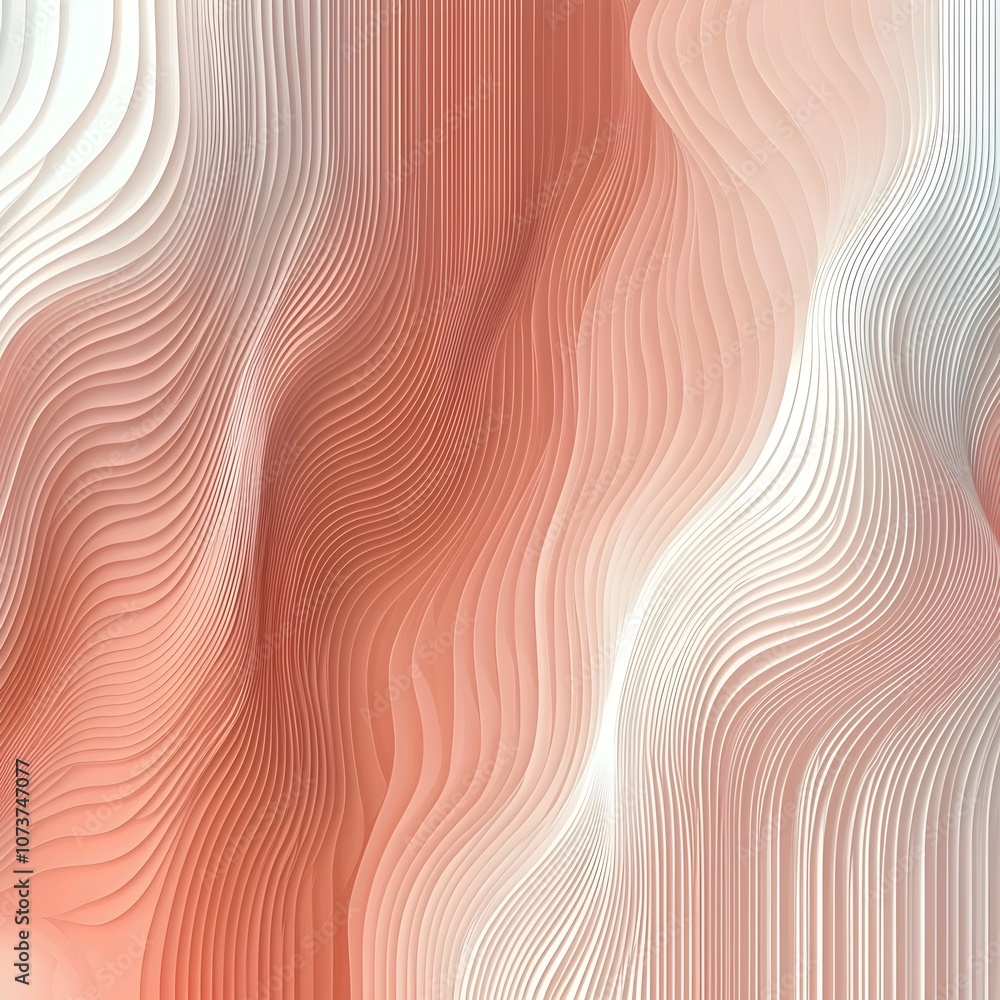 Aufkleber an abstract blend of soft peach and cream waves, creating a soothing, harmonious visual effect that 