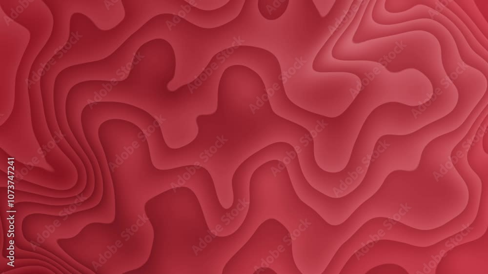 Poster red curve waves flowing abstract motion background. red color trendy wave line twirl background .