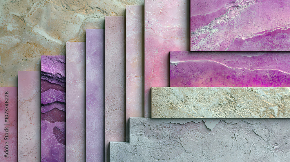Poster a row of pink and white tiles with a purple border. the tiles are arranged in a way that creates a s