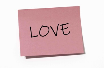 Simple Pink Sticky Note with the Word 