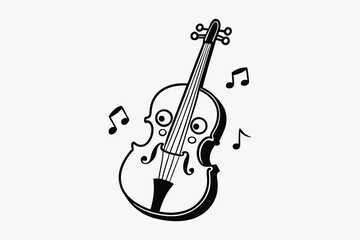 Fototapeta premium vector silhouettes of violins with and without bows, suitable for use in a wide variety of design projects