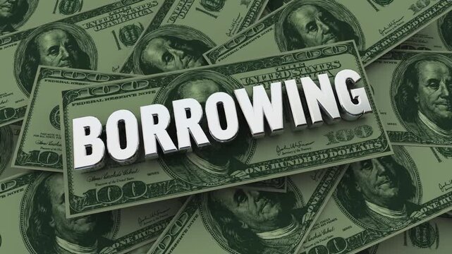 Borrow Money Lender Loan Bank Mortgage Interest Payments 3d Animation