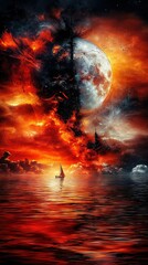   A Sunset Sailboat Painting