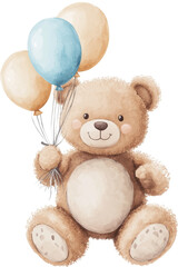 teddy bear with balloons