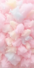 Fototapeta premium Fuzzy gradient background in pink, blue, and yellow hues resembling a colorful cotton candy, soft, vibrant