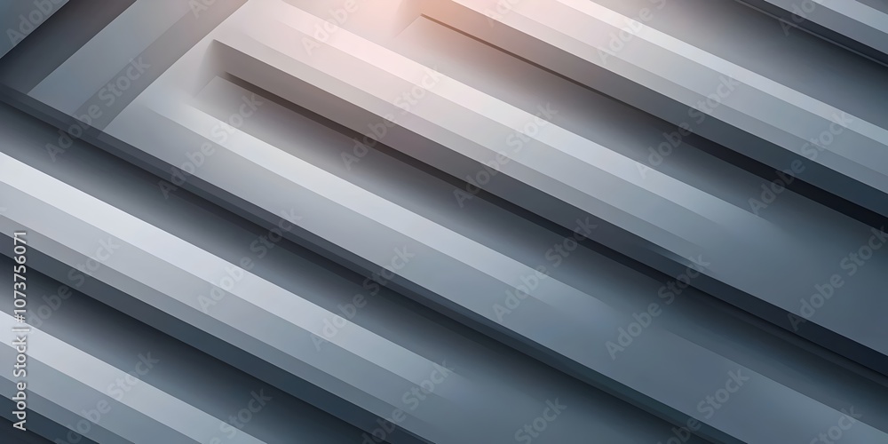 Poster an abstract geometric pattern featuring sleek, gradient layers in shades of gray with a luminous hig