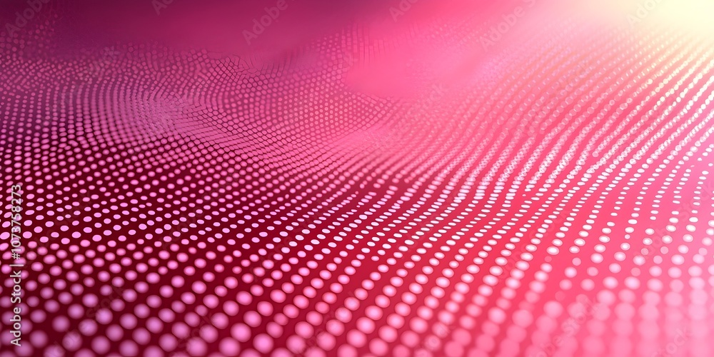 Poster an abstract close-up of vibrant pink and purple dots creating a wave-like pattern, evoking a sense o