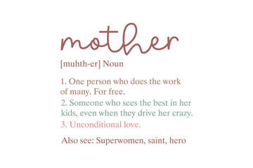 Mother Noun, Mom Mama Mothers Day SVG T shirt Design