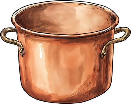 copper pot with handles clip art preview