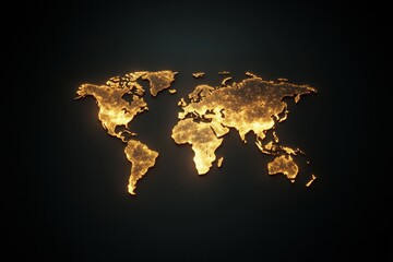 Fototapeta na wymiar Illuminate the world with a stunning golden map design