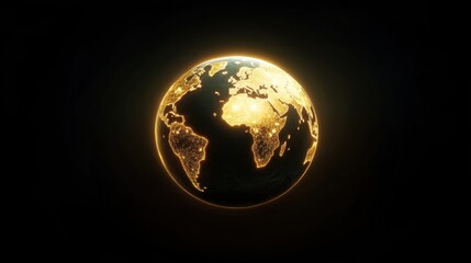 Obraz premium Explore the golden globe a stunning visualization of earth’s beauty