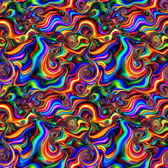 Obraz premium Colorful abstract swirl pattern in vibrant shades, seamless background design 