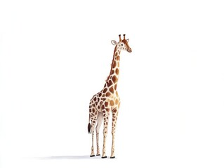 Obraz premium Cartoon illustration of a giraffe set against a clean white backdrop