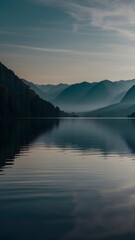 Serene Lake Reflection at Sunrise – Peaceful Nature Scene for Phone Wallpaper