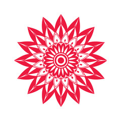 Floral Mandala Vector Ornament - Intricate Circular Pattern with Ethnic Botanical Elements for Decorative Art and Design