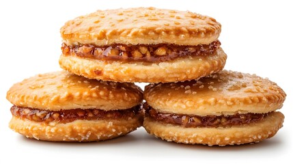 Guava Filled Cookies Food, Photo Realistic, on White Background, Wallpaper, Cover and Screen for Smartphone, PC, Laptop, 9:16 and 16:9 Format