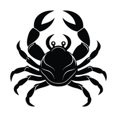 Crab Silhouette Vector Illustration - Minimalist Marine Icon with Transparent Background for Coastal and Nautical Designs