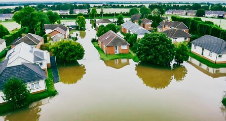 Obraz premium flooded modern houses