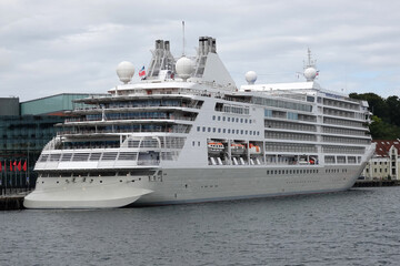 A huge cruiseship in the harbor of Stavanger