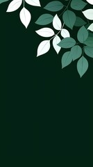   A black background with white leaves and a black background with white leaves and a black background with white leaves