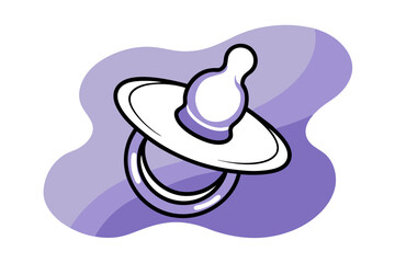 Vibrant Baby Pacifier Illustration Flat Design Color Drawing