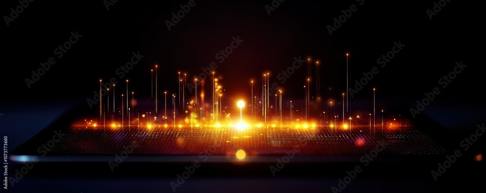 Poster dynamic visualization of data representation, showcasing vibrant energy and cutting-edge innovation 