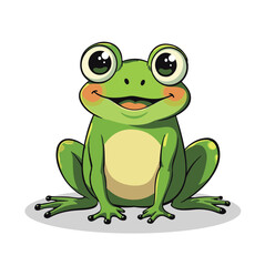 A cute cartoon frog vector clipart design