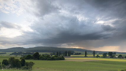 clouds over the field