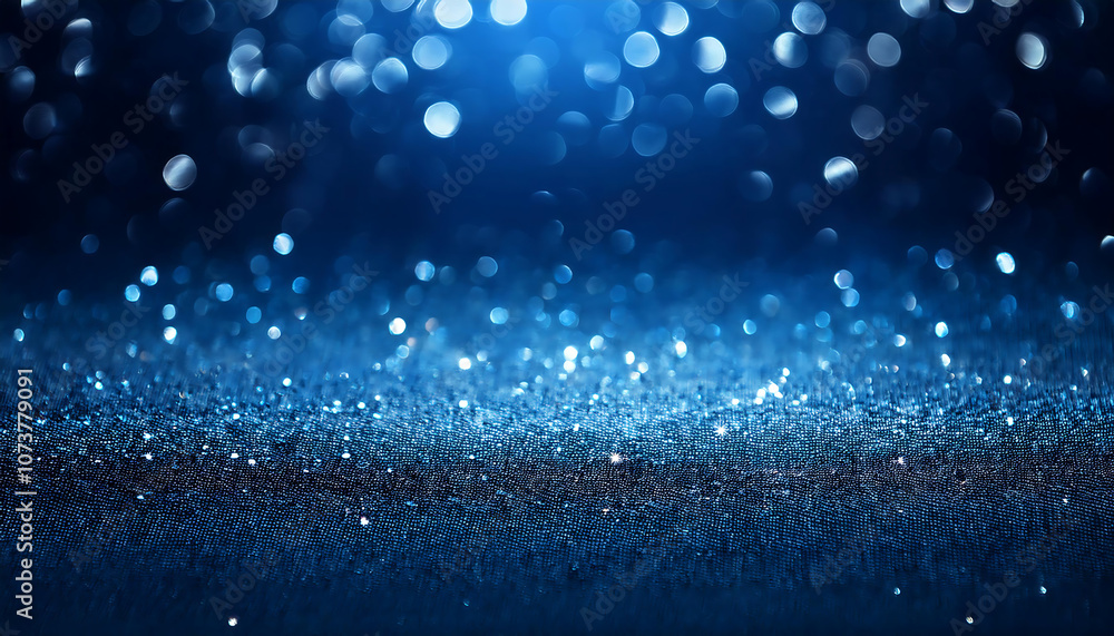 Poster a dark blue background featuring sparkling glitter and bokeh lights creates an abstract dar_1(39)
