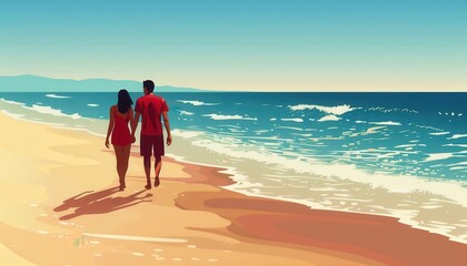 walk on the beach, valentine day