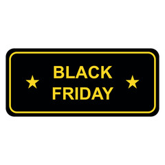 A vector tag for sale price with yellow lettering Black Friday on a white background